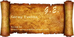 Gerey Evetke névjegykártya